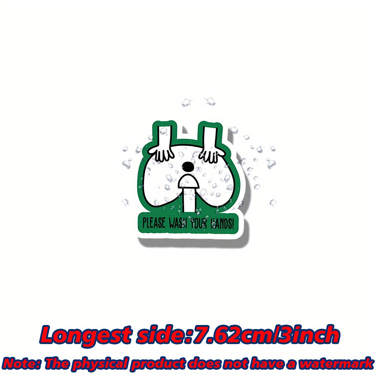 TEMU Wash Your Hands" Vinyl Sticker - Cartoon Design For Trucks, , Suvs, Motorcycles & Scooters | Pe Material, Self-adhesive, Multi-scene Use, Left