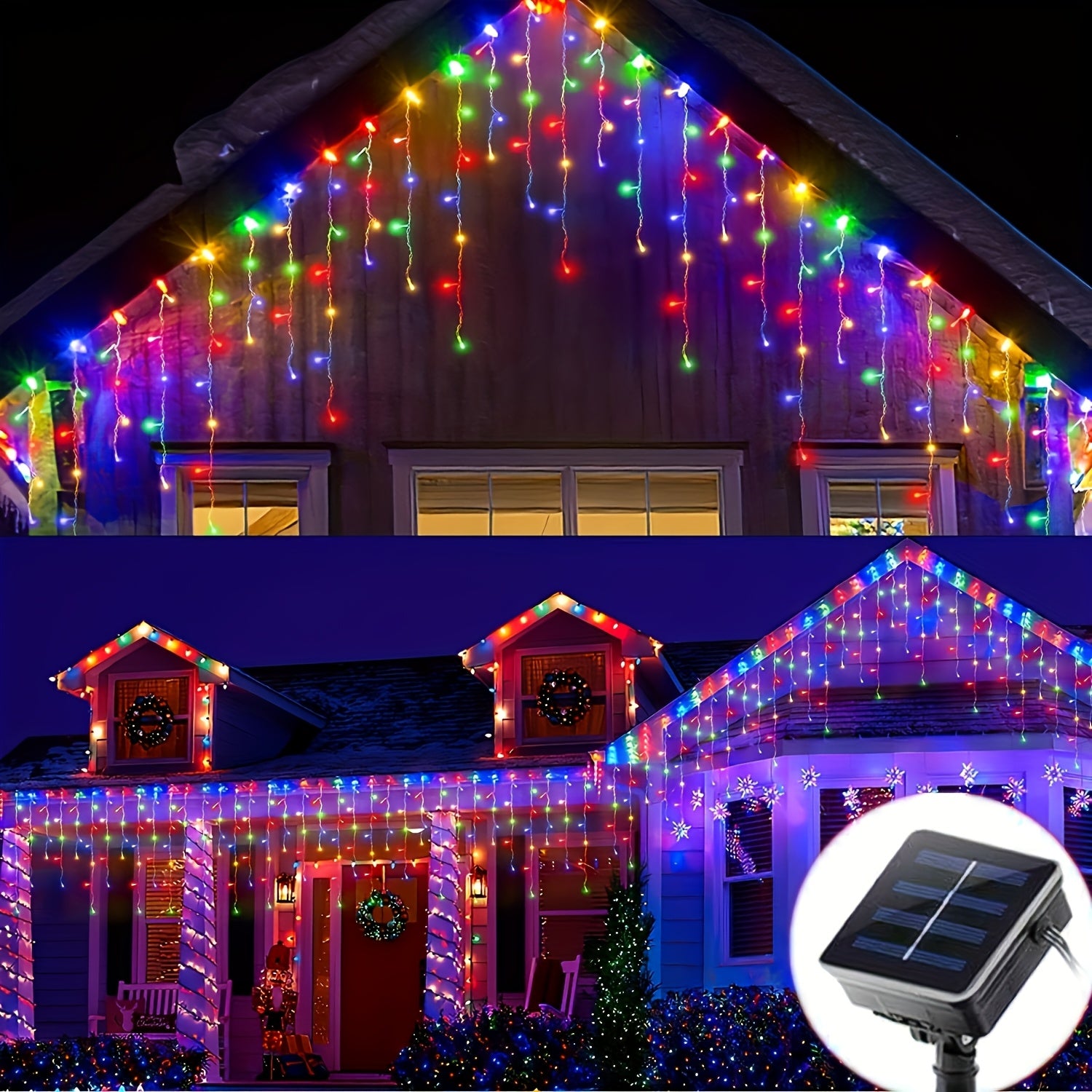 TEMU Of Solar Led String Lights, 196.85 Inches, With 96 Bulbs, Outdoor Fairy Lights, For Christmas, Halloween, Weddings And Home Decor, Warm Holiday