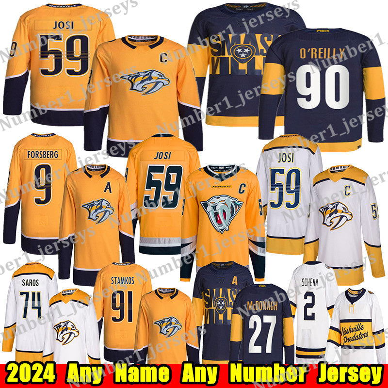 #91 Steven Stamkos nashville hockey jersey predator jersey #59 Roman Josi Ryan O&#039;Reilly Filip Forsberg Juuse Saros Sissons Skjei Jonathan March