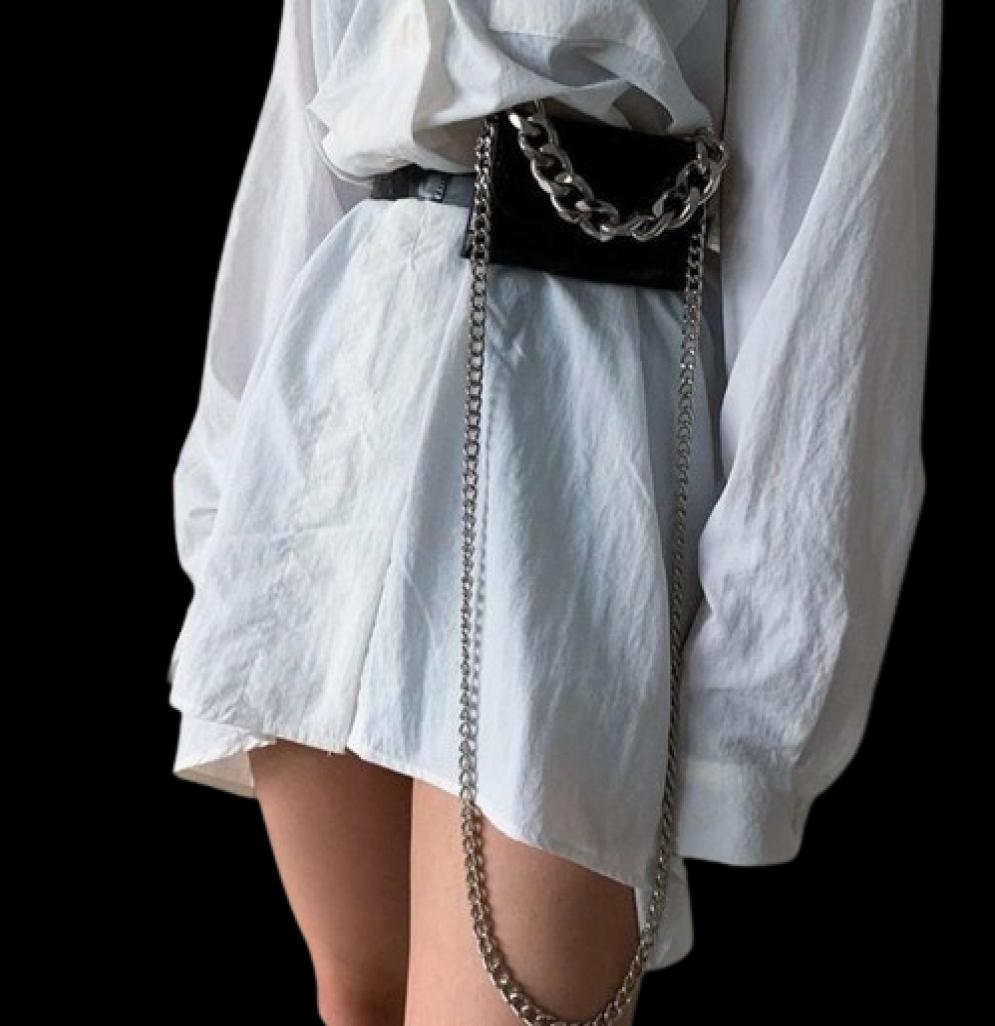 Mini lipstick Bag Women039s Thick Chain Belt Detachable Purse New Tide Slung Chest Bag2573526