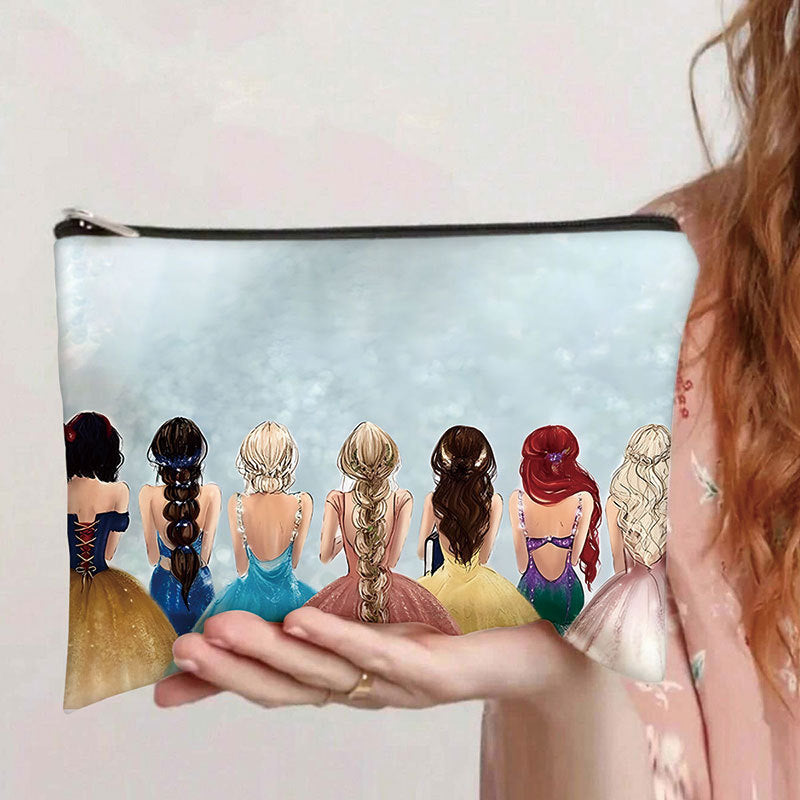 A531-AAAA Embossed small fresh lily flower cosmetic bag portable travel skin care storage bag