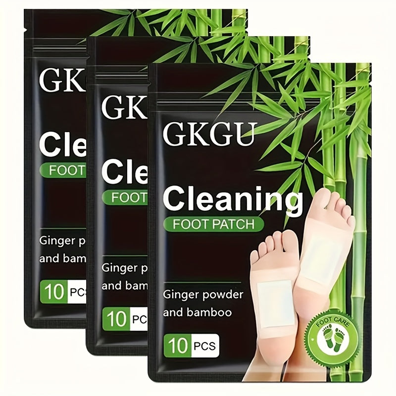 TEMU 3bag-30pcs Cleansing Foot , Adhesive Sheetss, After Foo Bath Natural Bamboo Vinegar Ginger Powder Foot Pads For Foot
