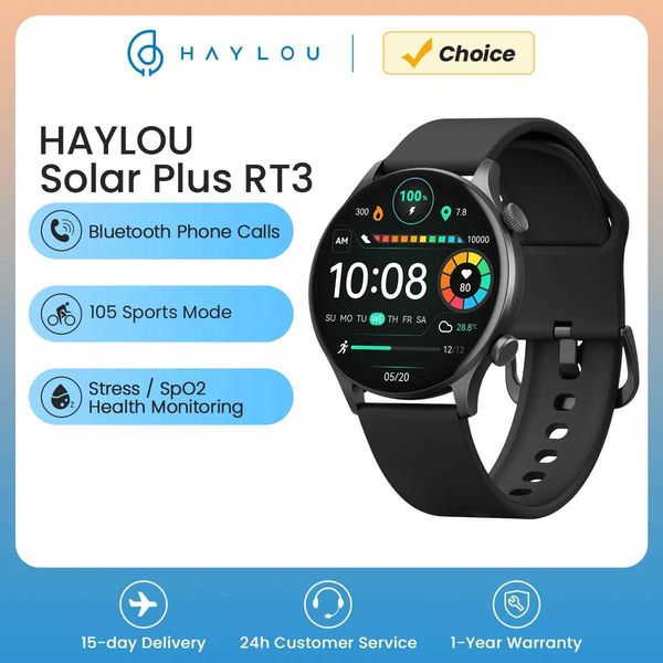 Smart Watches HAYLOU Solar Plus RT3 Smart Watch Bluetooth Phone Call 1.43-inch AMOLED Display Smart Watch Health Monitor IP68 Waterproof Spo