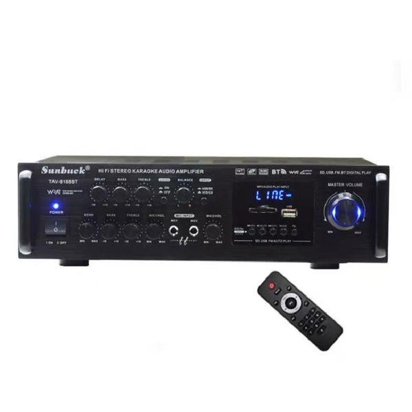 2000W 220-240V Digital Power Amplifier Audio Karaoke Home Theater Music Center Bluetooth Remote Control FM Microphone Support