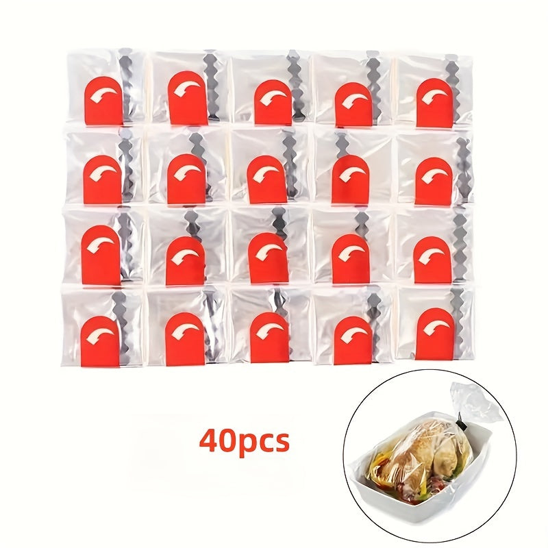 TEMU 40-pack Large , Plastic Cooking Baking Pouches, Microwave & Oven Safe, Animal Print, For Meat, Fish, Vegetables, Commercial Kitchen Supplies,
