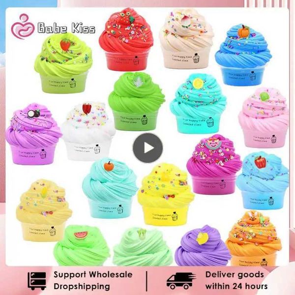 Colorful fluffy toy putty soft clay lamp Playdough DIY product charm plastic adhesive polymer anti stress CL240905