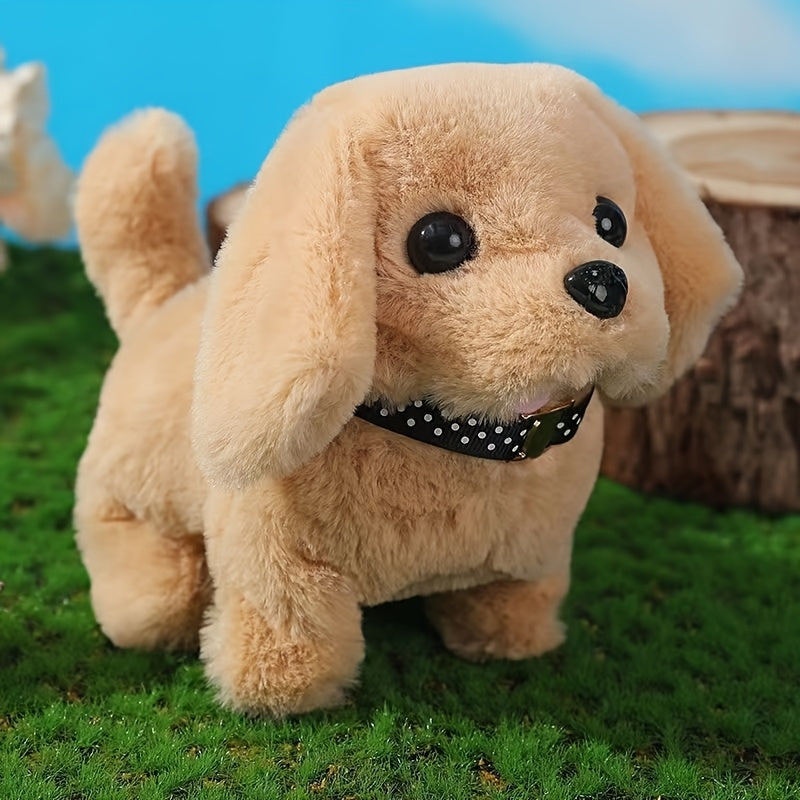 TEMU Interactive Walking, Barking & Electronic Puppy - Plush Dog Toy With Eyes, Plays Dead Mode - Birthday-holiday Gift For Kids Ages 3+ - Compatible