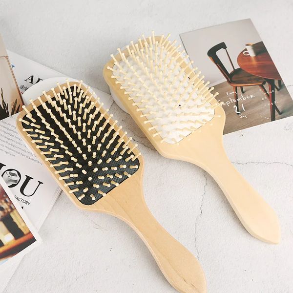 Party Favor Wood Professional Paddle Cushion Loss Massage Brush Hairbrush Comb Scalp Hair Care Healthy