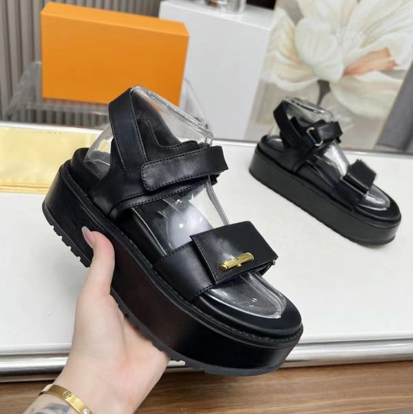 Luxury Sunset Comfort Sandal slippers Designer Shoes fashion Women Platform leather high-quality Casual Scuffs Mules Beach Size 35-42