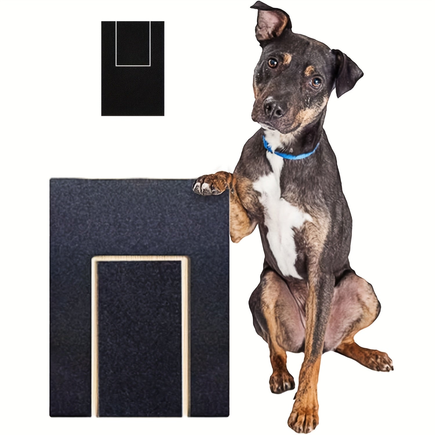 TEMU Dog Nail Scratch Pad With Treat Box & Pet Nail Clipper - Durable Portable Dog Scratch Filing Pad For Nails All Dogs, Wooden Nail Scratch Board