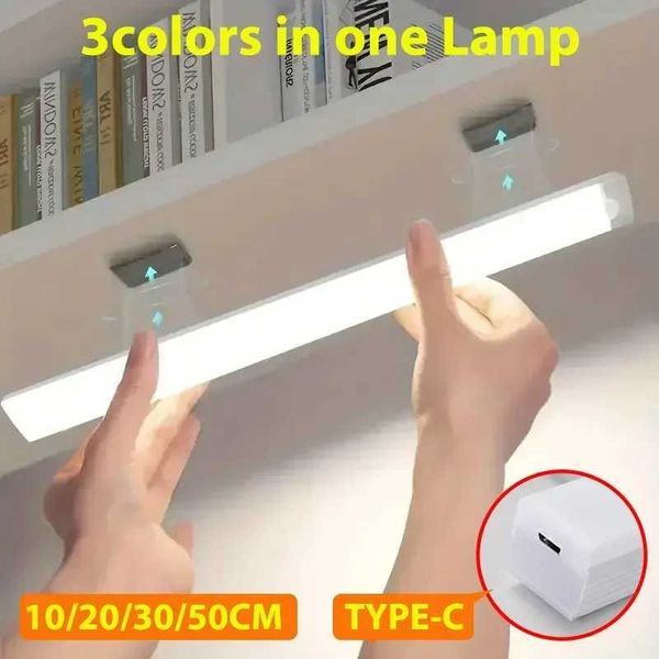 Sensor de movimento leve sem fio Night Light Tipo C recarregável Armário de guarda -roupa leve Staircase Backlight Kitchenc250108