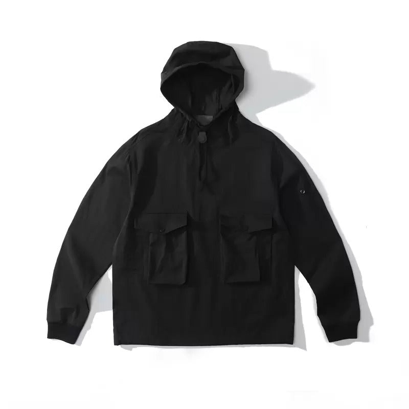 Men&#039;s Outerwear jackets Coats spring and autumn 21ss ghost piece smock anorak nylon tela pure cotton fabric hoodie coat