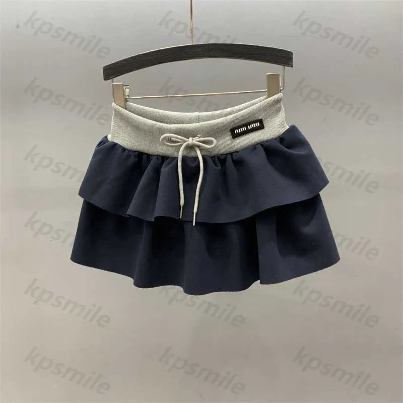 Designer Womens Skirts Luxury Dress Spring Summer Drawstring Elastic Waist Logo Embroider Women High Quality Slim A-line Puff Cake Short Petticoat B