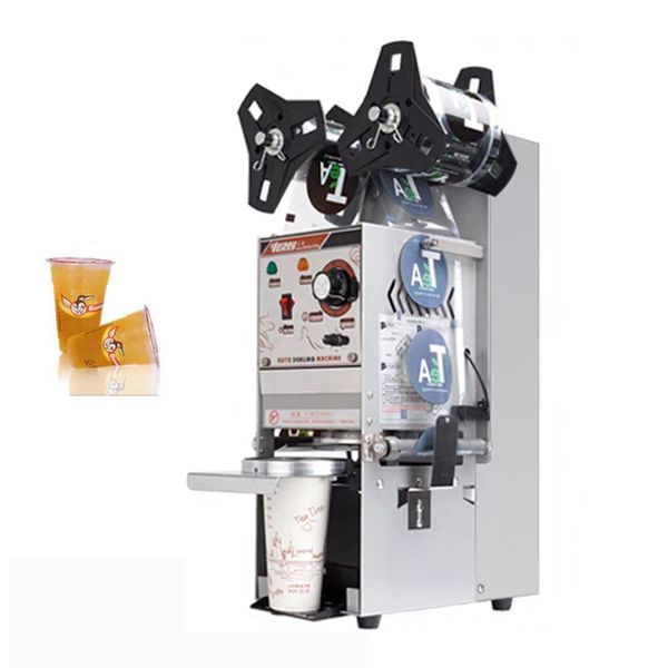 WY-680 Cup Sealing Machine Semi-automatic Plastic or Paper Bubble Tea Cup Sealer Electric Cup Sealer 220V