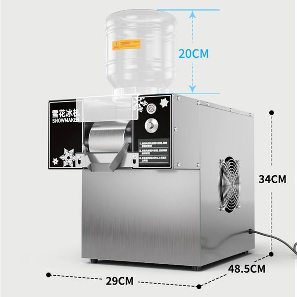 60kg-4h Snowflake Ice Machine Coke Juice Red Wine Snow Sponge Crusher Machine Snowflake Ice Maker Automatic Commercial
