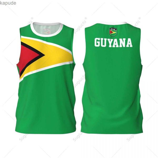 Basketball Jerseys Guyana Flag Mens Basketball Sports Jersey Running Fitness Multi functional Sleeveless T-shirt Exclusive Customized Name N