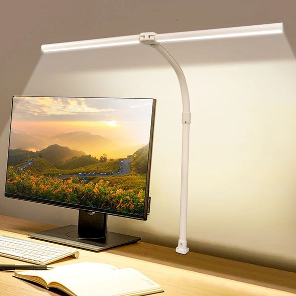 LAOPAO Double Head LED Desk Lamp EUUS Architect Lamps Office 24W Brightest 5Color Modes and 5 Dimmable Eye Protection lamp 240125