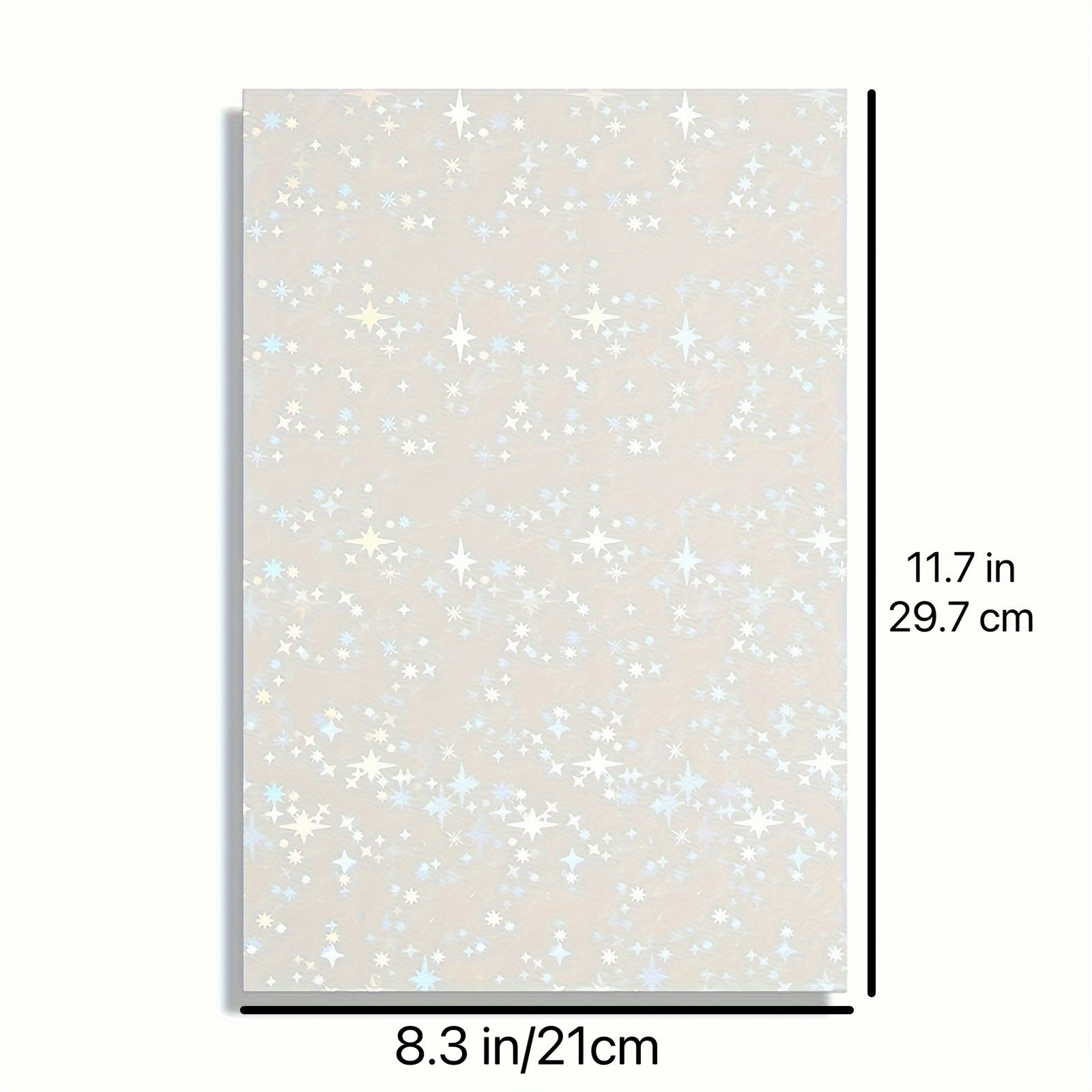 TEMU 20 Sheets Holographic Clear Vinyl Adhesive Film - 8.3x11.7 Inch Cold Laminated Sticker Sheets With Pattern For Crafts, Scrapbooking, Party