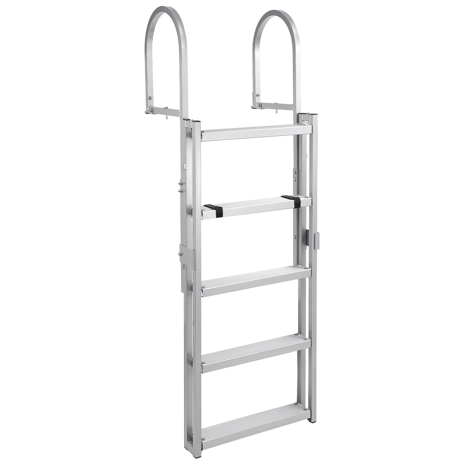 Garvee Retractable Dock Ladder 5-Steps Adjustable Height 51-63" Aluminum, 350 LBS, Anti-Corrosion 6063 Aluminum, Nonslip for Lake-Pool-Boarding-RV