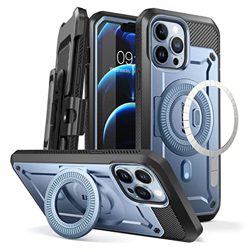 SUPCASE for iPhone 13 Pro Max Case MagSafe with Stand (Unicorn Beetle Pro Mag), [Built-in Screen Protector & Belt-Clip] Shockproof Magnetic Protective