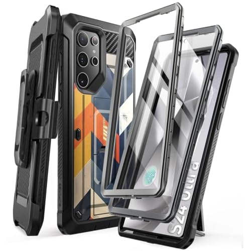SUPCASE for Samsung Galaxy S24 Ultra Case with Stand, [Unicorn Beetle Pro] [2 Front Frames] [Built-in Screen Protector & Belt-Clip] Military-Grade Pro