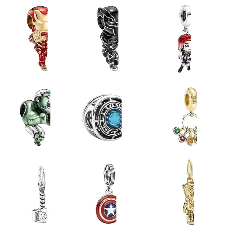 925 Silver,movie Characters,charms Bracelet Splicing Silver Charm Pendant Beads Exquisite DIY Jewelry for Bracelets Captivating Elegant Design