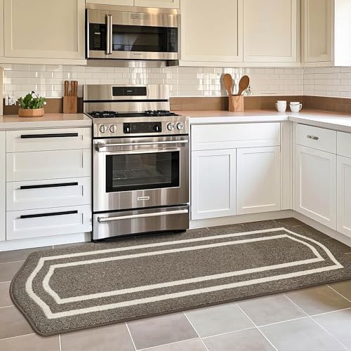 COSY HOMEER Long Kitchen Floor Mats for in Front of Sink Super Absorbent Kitchen Rugs and Mats 24"x79" Non-Skid Kitchen Mat Standing Mat Washable,Poly