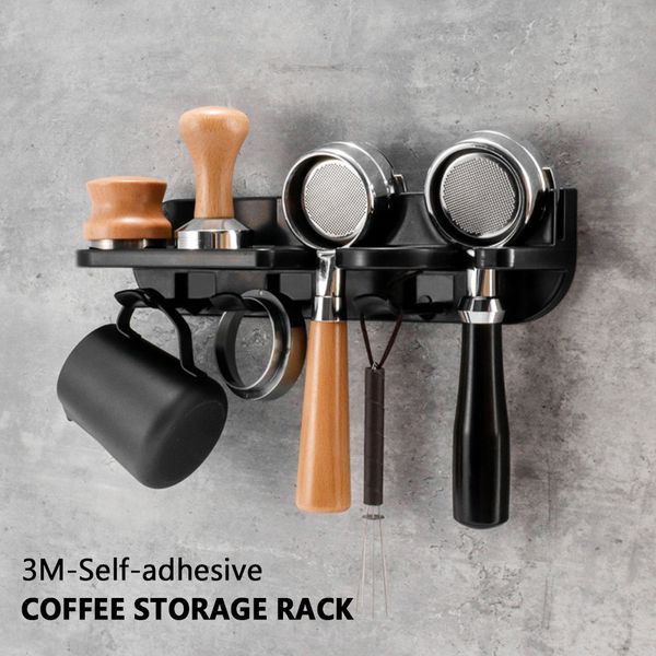 Storage Holders Racks 51-54-58mm Wall Mount Coffee Set Rack Puching Free Espresso Portafilters Holder ware Organizer Accessories 230419