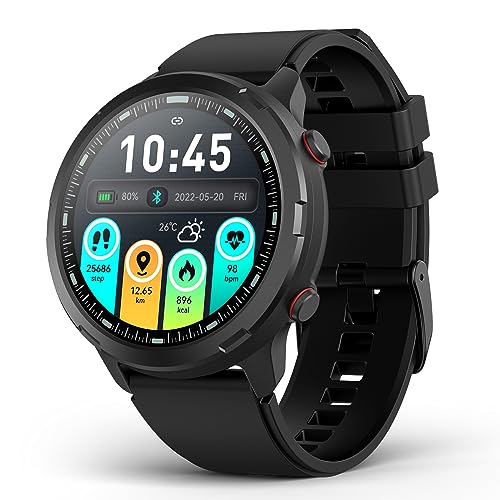 GPS Smart Watch for Men Women, Rugged Outdoor Watch with GPS and Compass, Fitness Tracker with Heart Rate Blood Oxygen Sleep Monitor, IP68 Waterproof,
