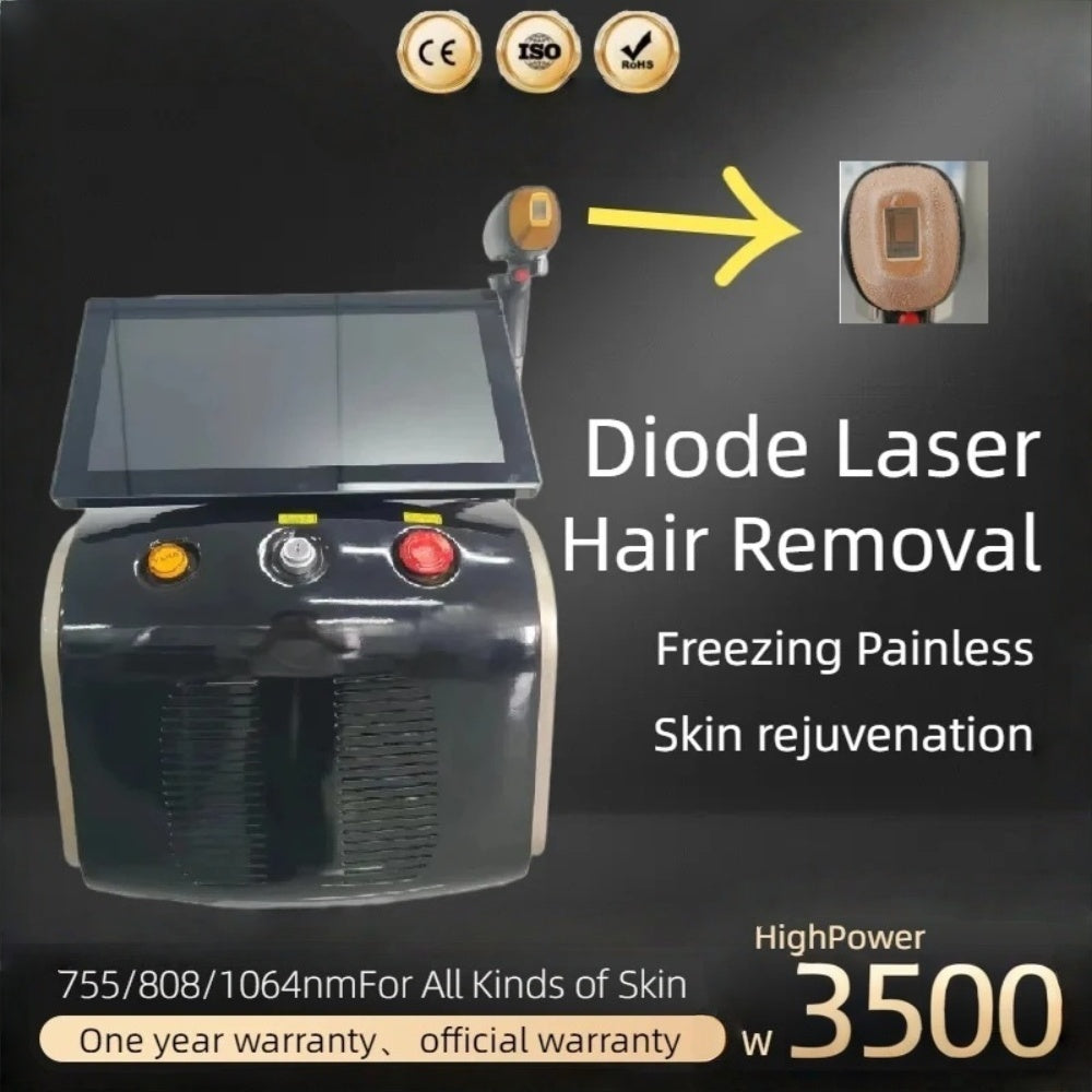 2025 New Diode Machine 3500W 3 Wavelength Ice Platinum Painless Permanent Hair Removal 755nm 808nm 1064nm Salon