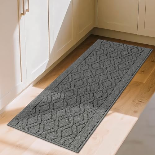COSY HOMEER-Kitchen-Rugs-and-Mats 20"x48" Non Slip Kitchen Mats for Floor Absorbent Washable Kitchen Runner Standing Floor Mat for Sink Mat,Entry,Laun