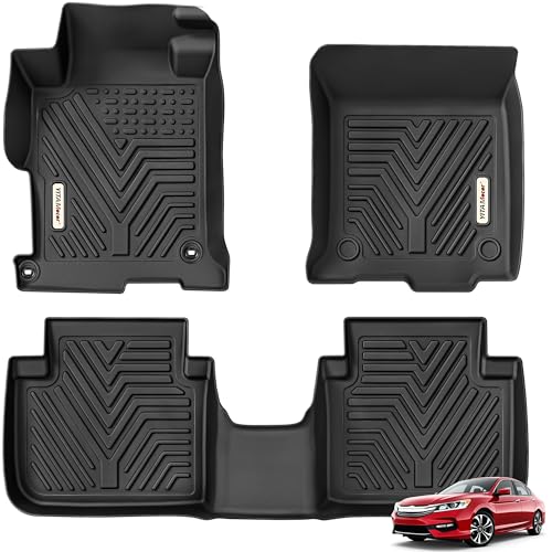YITAMOTOR Floor Mats Compatible with Honda Accord, Floor Liners Custom fit for 2013-2017 Honda Accord Sedans, 1st & 2nd Row All Weather Protection, Bl