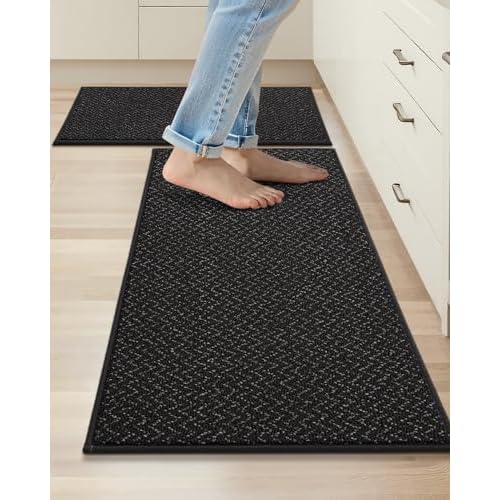 COSY HOMEER Kitchen Rugs and Mats 2PCS Non Slip Kitchen Mats for Floor Washable Stain Resistant Kitchen Runner Rug Sets Absorbent Kitchen Floor Mat 20