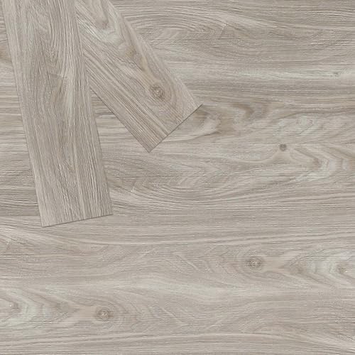Peel and Stick Floor Tile Waterproof Vinyl Flooring 36-Pack 54 Sq.Ft, DIY Self Adhesive Wood Plank for Bedroom, Kitchen, Living Room, Log Grey 36 x 6