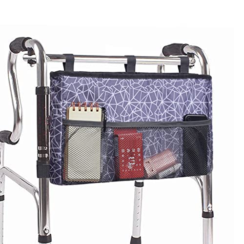 Walker Bag Organizer, MDSTOP Hanging Storage Bag, Waterproof Accessory Tote Caddy, Universal Fits for Walkers, Scooters or Rollator Walkers (Purple+Gr