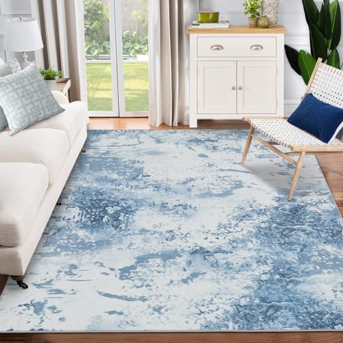 Garvee Washable Soft Area Rug, 4x6 Modern Abstract Design Rugs, Stain Resistant Foldable Carpet Non-Shedding Floor Mat with Non-Slip Backing, for Livi