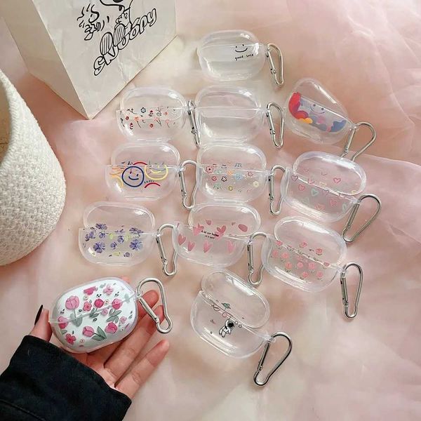 Earphone Accessories Cartoon Flower Silicone Case For Redmi Buds 5 Pro Clear Soft Cover For Redmi Buds5 Pro Protective Earphone Case Funda J