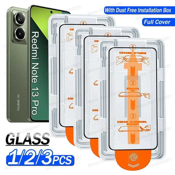Cell Phone Screen Protectors 1-3PCS 8K Dust Free Glass For Redmi Note 13 Pro 5G Screen Protector Redmi Note 13 12 11 Pro Plus Oleophobic Coa
