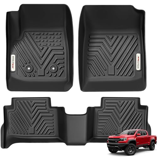 YITAMOTOR Floor Mats Compatible with 2015-2022 Chevy Colorado Crew Cab-GMC Canyon Crew Cab, Custom Fit Floor Liners, 1st & 2nd Row All Weather Protect