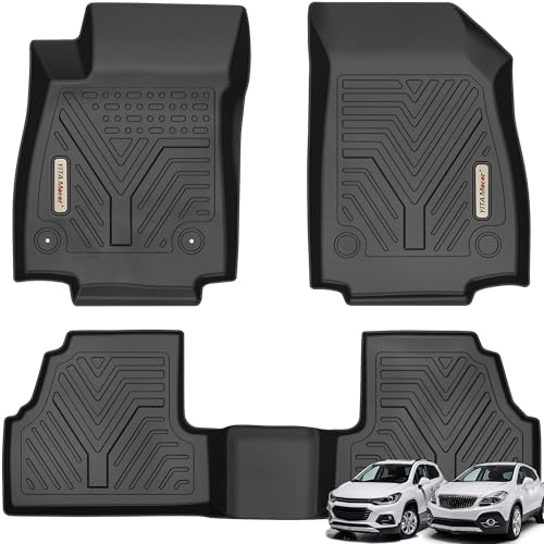 YITAMOTOR Floor Mats Compatible with 2014-2022 Chevrolet Trax - 2013-2022 Buick Encore, Custom Fit Black TPE Floor Liners 1st & 2nd Row All-Weather Pr