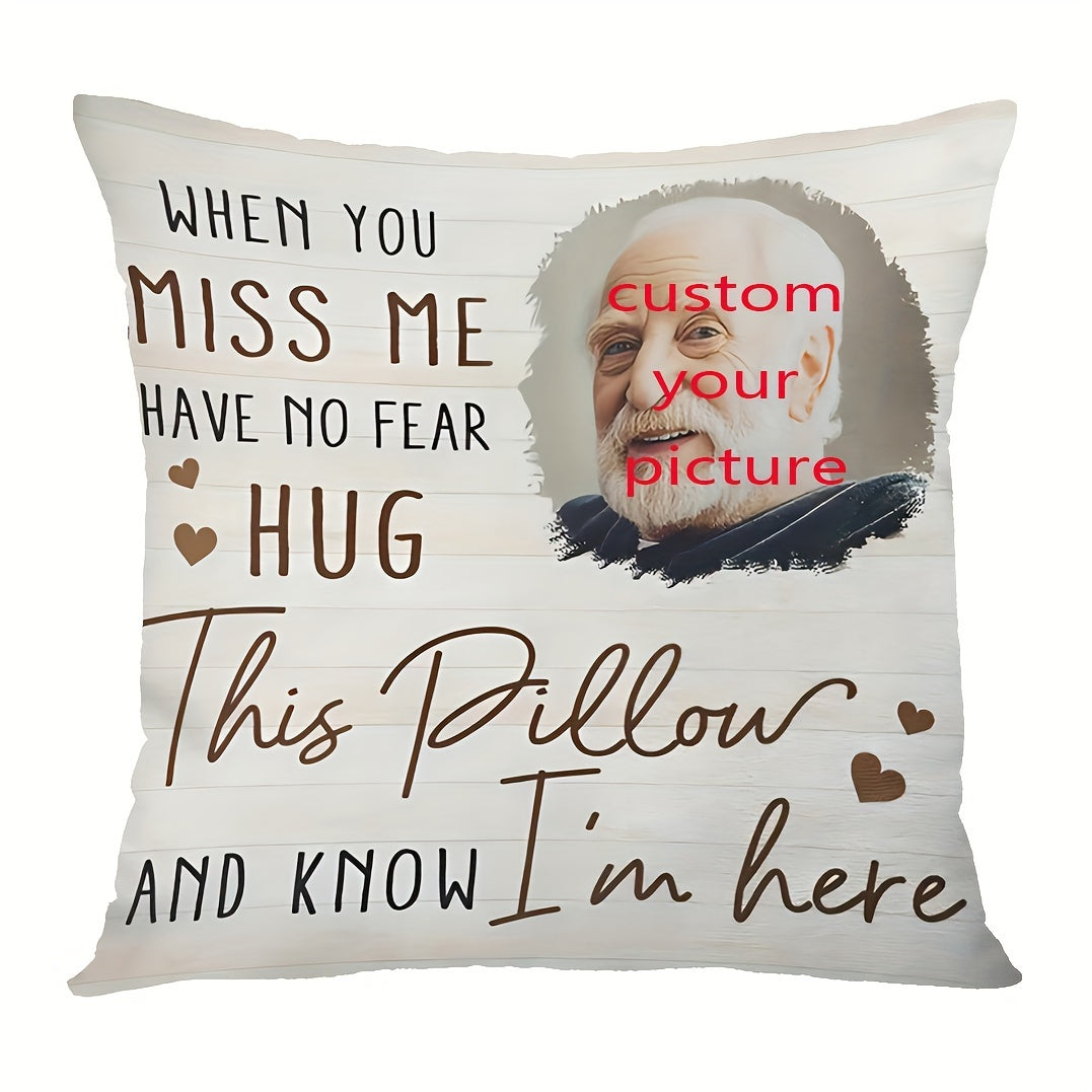 TEMU 1pc, Custom Photo 18x18 Inch Super Soft Short Plush Throw Pillow, Custom Photo Pillowcase, Custom Photo When You Want I Love, Souvenir Gift For