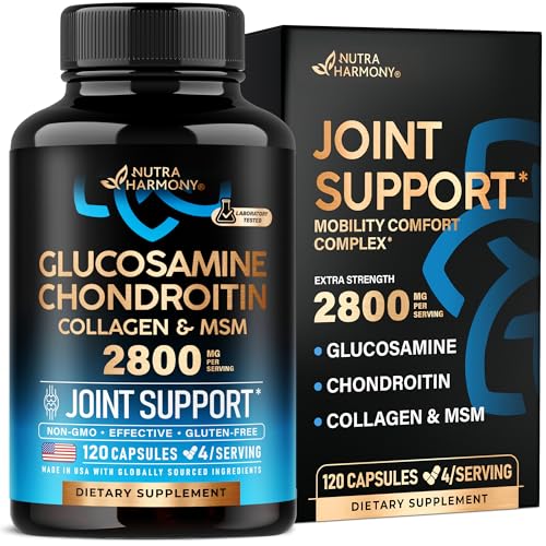 Glucosamine Chondroitin MSM Collagen | FSA HSA Eligible | Joint Support Supplement 2800 mg | Made in USA | FSA Approved Product Items | Flexibility Nu