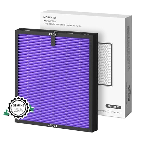 MORENTO 2 Pack HY4866 Genuine Air Purifier Replacement Filter for HY4866 Air Purifier, Multifunction Version Multifunction Version 2 Pack