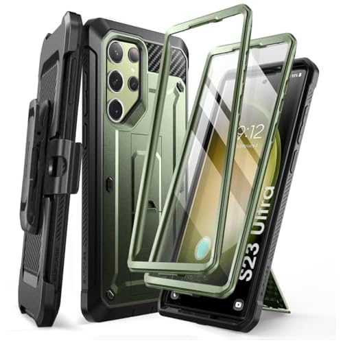 SUPCASE for Samsung Galaxy S23 Ultra Case with Stand, [Unicorn Beetle Pro] [2 Front Frames] [Built-in Screen Protector & Belt-Clip] Military-Grade Pro