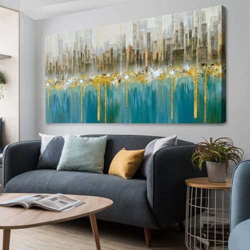 Ardemy Extra Large Wall Art Abstract Canvas Modern Gold Textured Wall Decor Living Room Painting Picture Artwork Bedroom Home Office, 58"x29" 58"L x 2