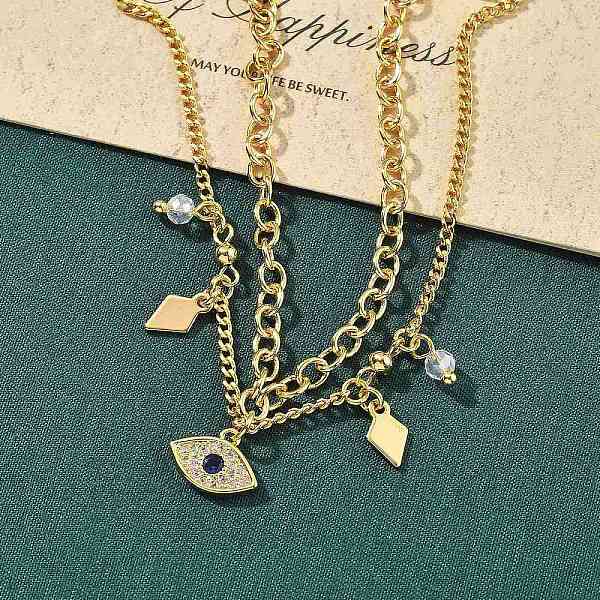 Messing-Charm-Armbänder mit Mikropflaster und Zirkonia in mehreren Reihen