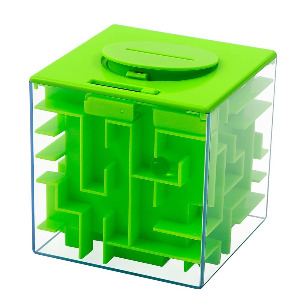 Garvee Money Maze Puzzle Box for Kids and Adults, Perfect Money Holder Maze Puzzle Gift Box (Green)