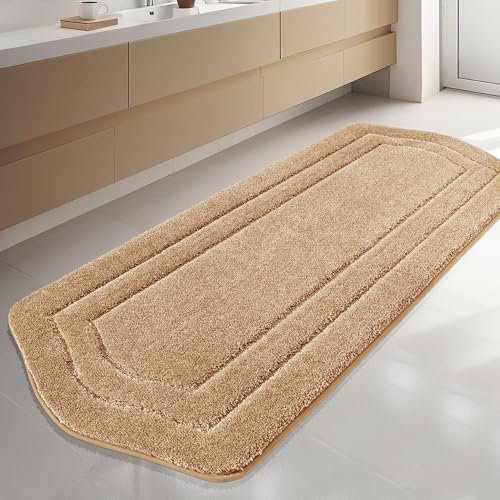 COSY HOMEER Bathroom Rugs Mat 24”x70” Absorbent Non-Slip Bath Mat, Plush Shaggy Bathroom Runner, Machine Washable Large Soft Bath Mats for Bath Fl
