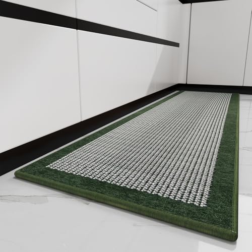 PADOOR Kitchen Mats for Floor, Kitchen Rugs Non Slip Washable, Rubber Backed Kitchen Runner Super Absorbent Kitchen Floor Mat Sink Rug, 20"x32" Green