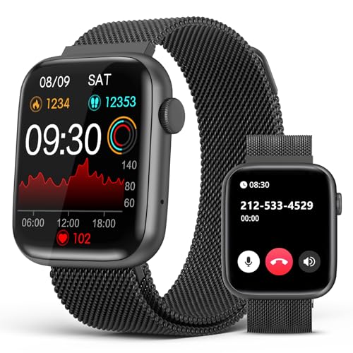 EarlySincere Smart Watches for Men Women Blood Pressure, 1.9" HD Full Touch Screen, Fitness Tracker with Heart Rate Blood Oxygen Sleep Monitor, IP67 W